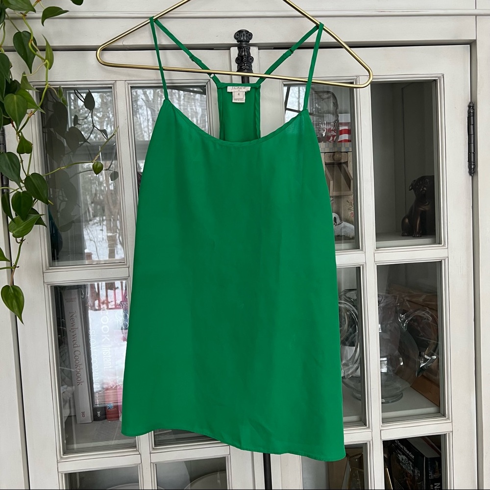 Racer Backed Green Tank Top